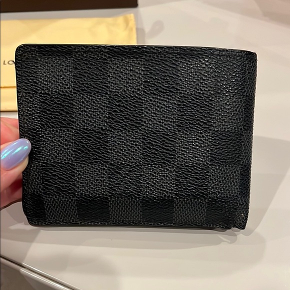 💯 authentic Louis Vuitton damier graphite graphite canvas men’s multiple wallet - Picture 6 of 14